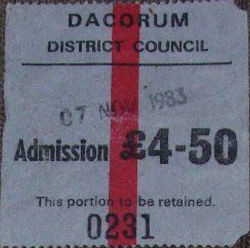 Hemel Hempstead Ticket 1983
